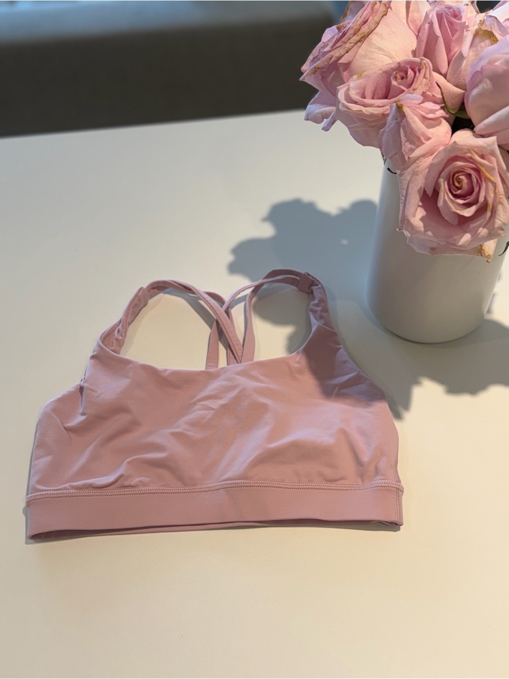 Lululemon Light Pink Strappy Sports Bralette - Women